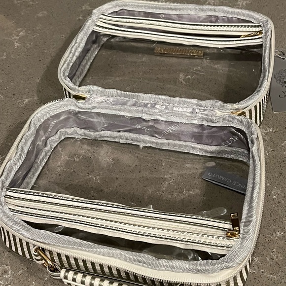 Vince Camuto Striped Clear Cosmetic Case - Picture 8 of 9